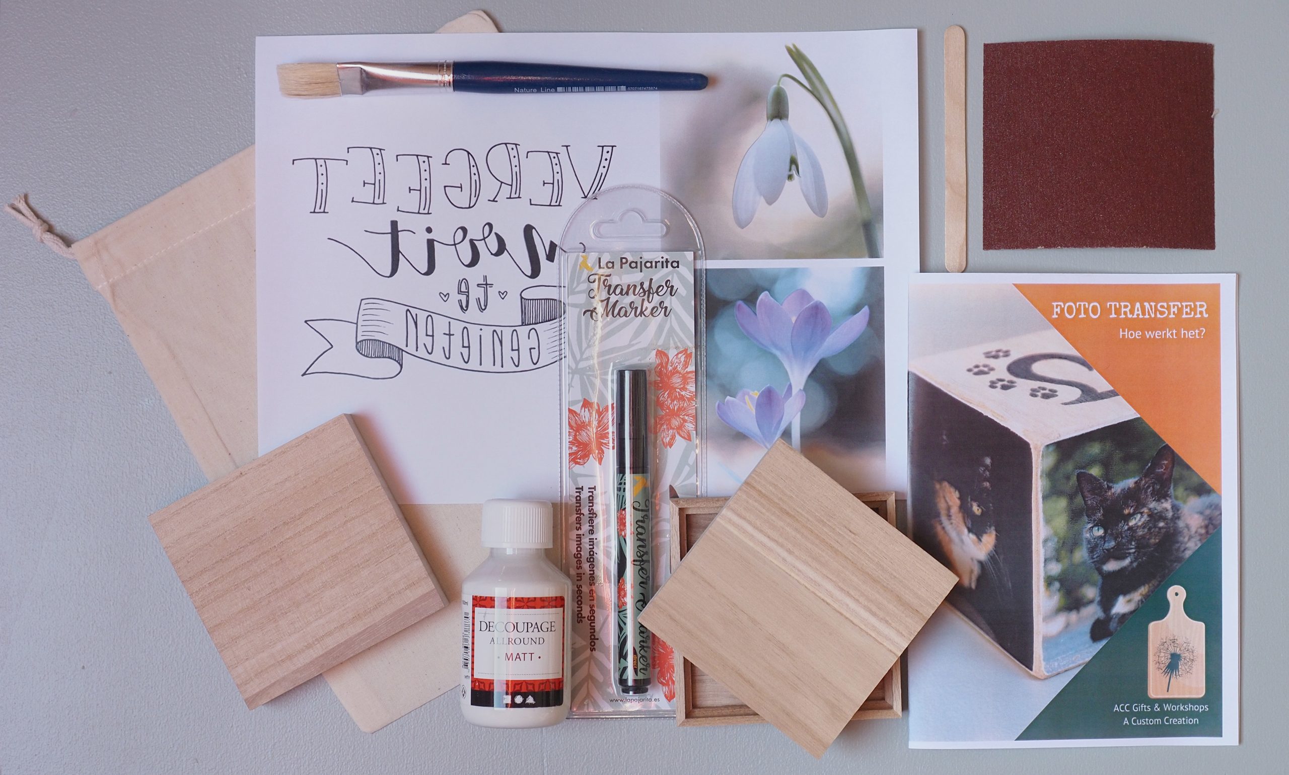 Zus alcohol logboek DIY pakket foto op hout | Astrid Brouwers