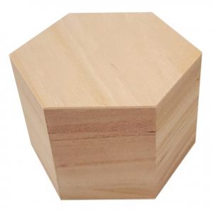 houten kist 6 hoek voor houtbranden of graveren met brandpen